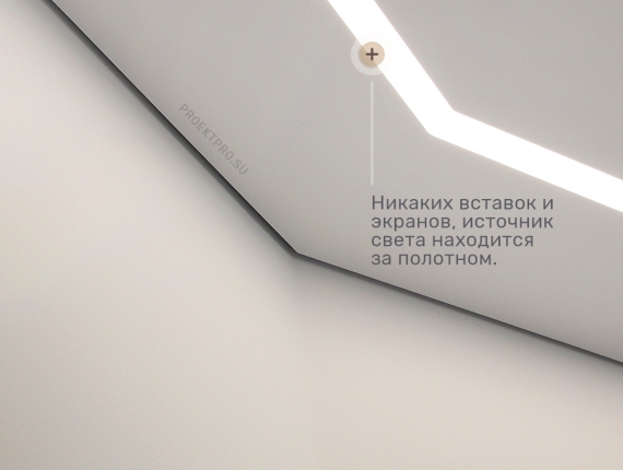Натяжных потолки со скрытым освещением Москва