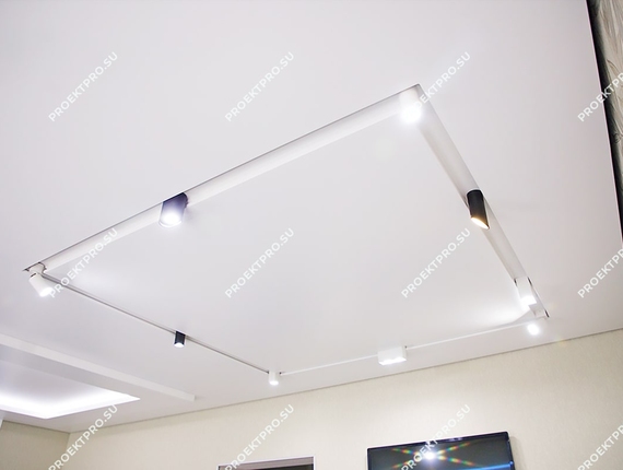 Потолочная ниша lumfer для натяжного потолка со светильниками