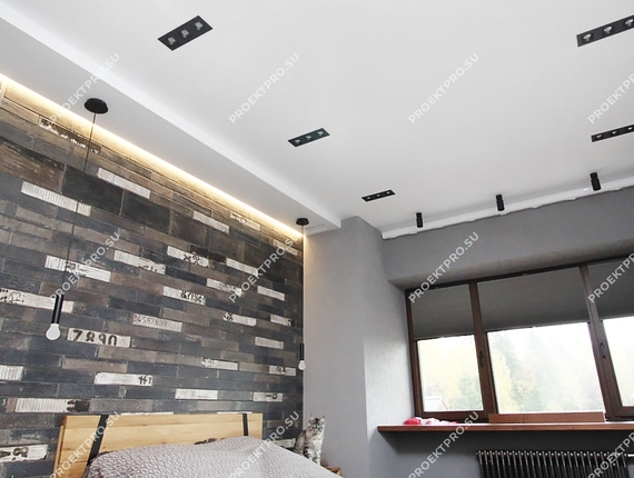 Тканевый матовый потолок clipso с подсветкой