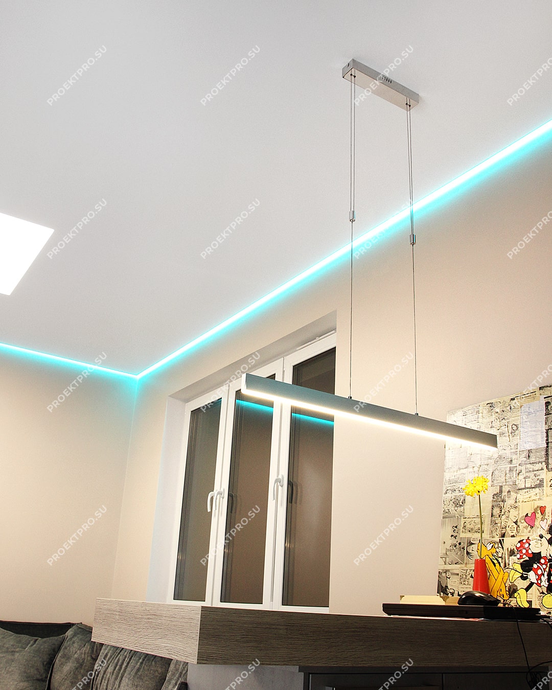 Как сделать потолок из гипсокартона с подсветкой своими руками на кухне